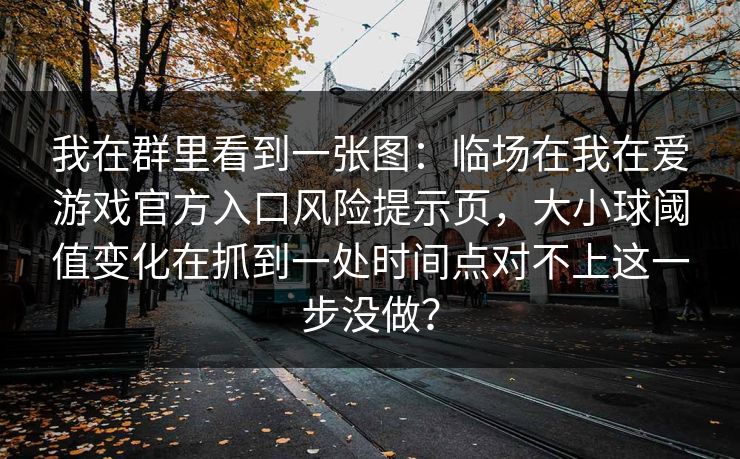 我在群里看到一张图：临场在我在爱游戏官方入口风险提示页，大小球阈值变化在抓到一处时间点对不上这一步没做？